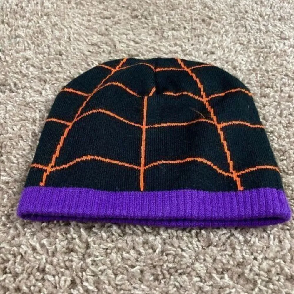 Disney Mickey Minnie Mouse Halloween Beanie Kids Black Mummy Spiderweb Knit Hat